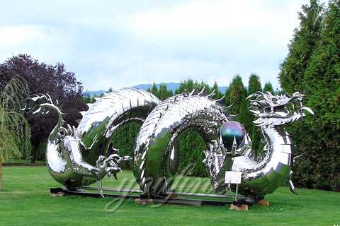 2017 New Design outdoor abstract stainless steel Dragon sculptures for sale