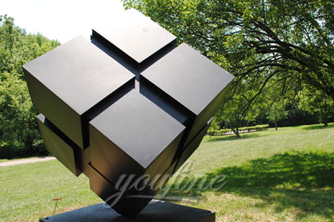 2017 Outdoor abstract Modern garden stainless steel cube sculpture for sale