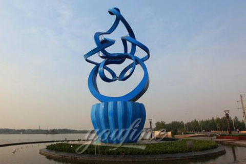 2017 modern New Design Polished Stainless Steel Sculpture for Outdoor Decor