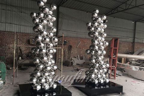 Custom Outdoor made Popular abstract outdoor stainless steel ball sculptures for garden decoration