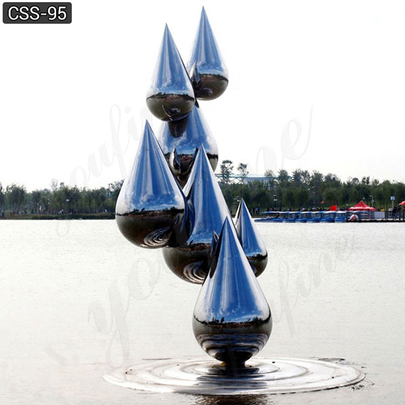 outdoor water droplets stainless steel sculptures