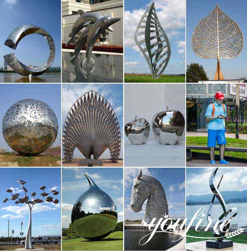 Outdoor large abstract metal sculpture