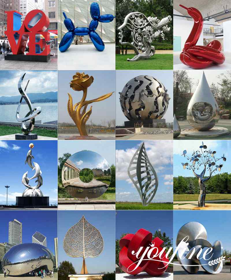 Outdoor modern abstract metal sculpture