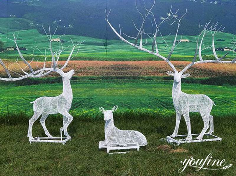 Metal Deer Sculpture Details