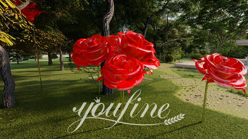 Large metal rose sculpture-YouFine Sculpture