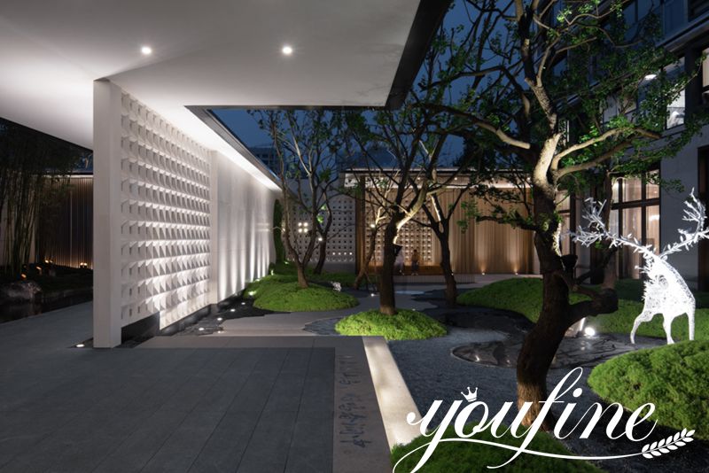 Modern deer statue for garden-YouFine Sculpture