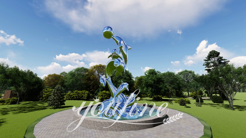 Outdoor dolphin statues-YouFine Sculpture