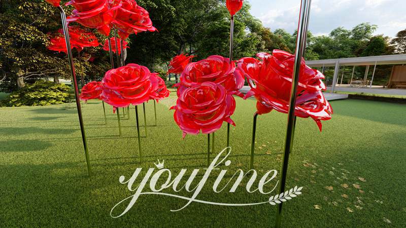 stainless steel rose sculptures-YouFine Sculpture
