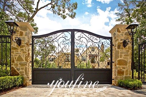 Simple designed wrought iron gate-YouFine Sculpture