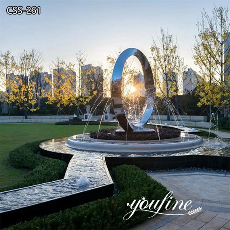 Stainless steel outdoor water fountain-YouFine Sculpture
