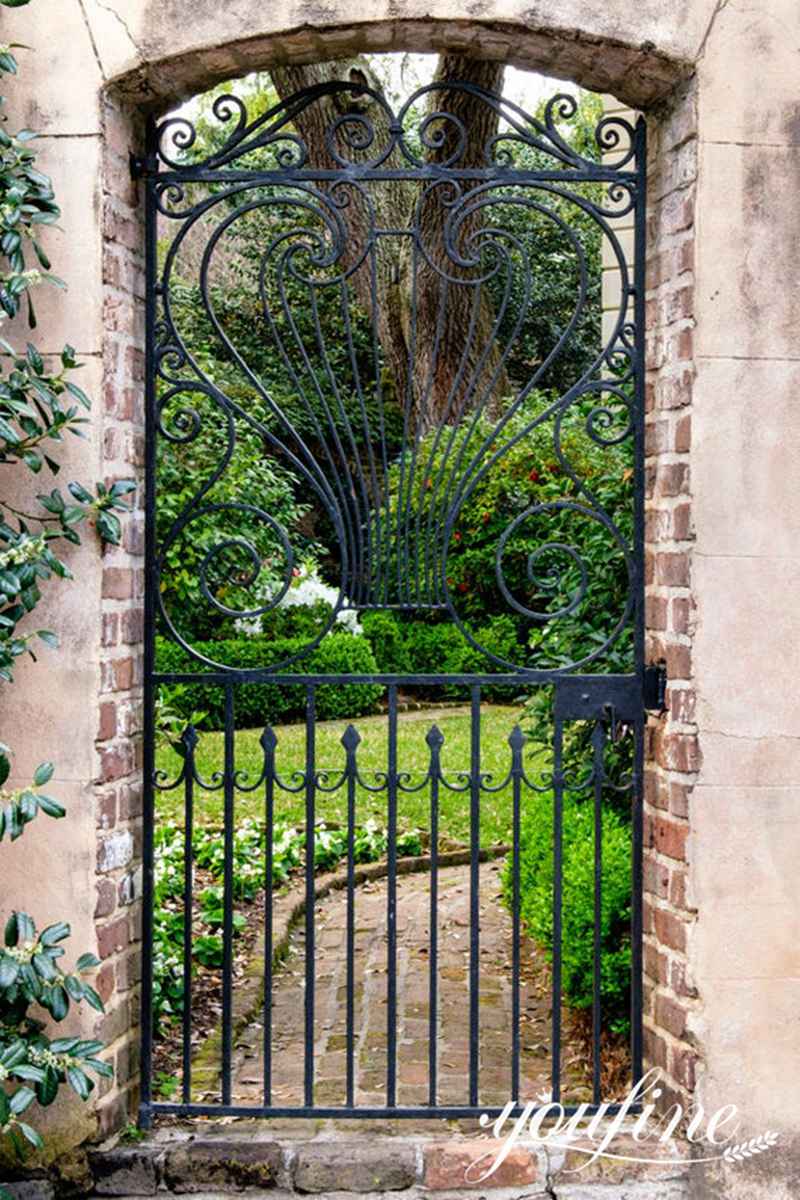 custom wrought iron garden gate-YouFine Sculpture