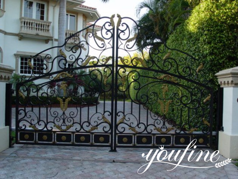 high-quality wrought iron gate for home-YouFine Sculpture