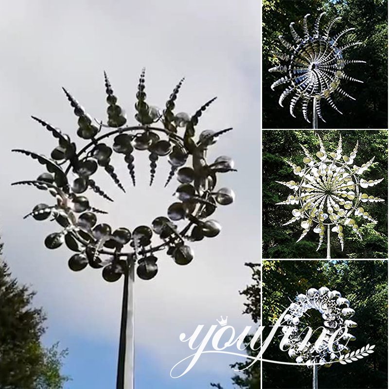 1,2metal kinetic wind sculpture-YouFine Sculpture