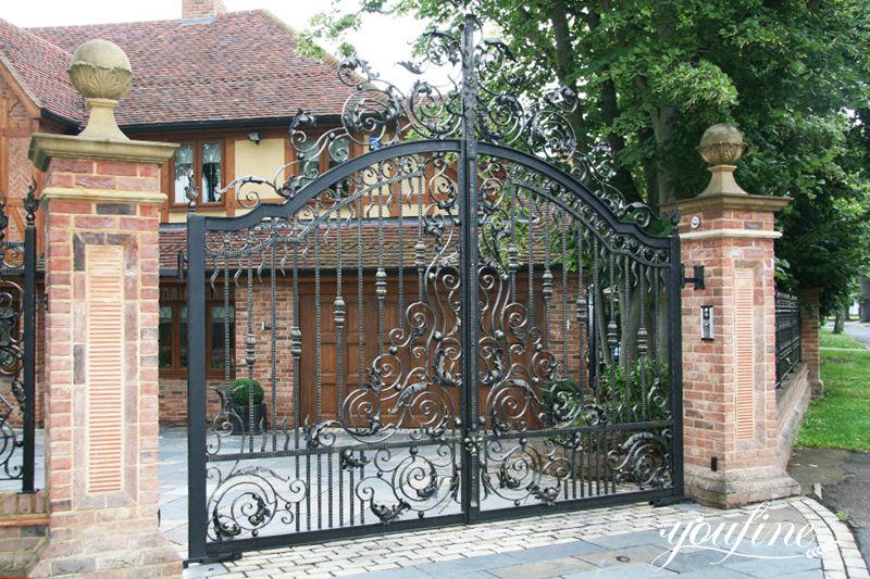 Decorative metal villa gates front door entry gates for sale-YouFine Sculpture