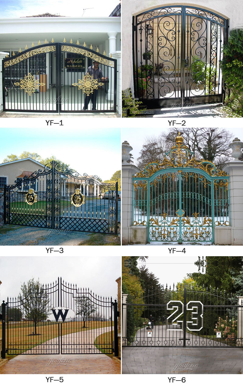 black wrought iron driveway gates for sale-YouFine Sculpture
