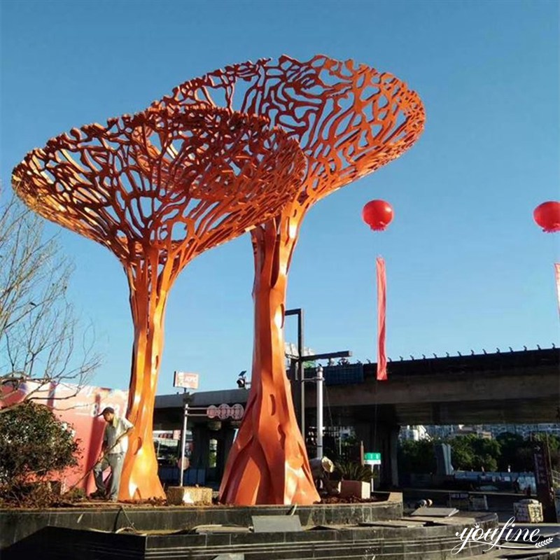 free standing metal tree sculpture-YouFine Sculpture