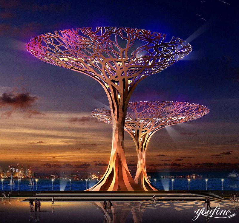 outdoor metal tree sculpture for sale-YouFine Sculpture
