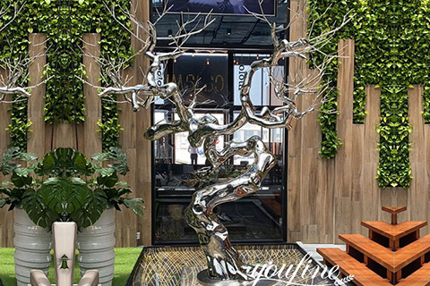 outdoor stainless steel sculpture for sale-YouFine Sculpture