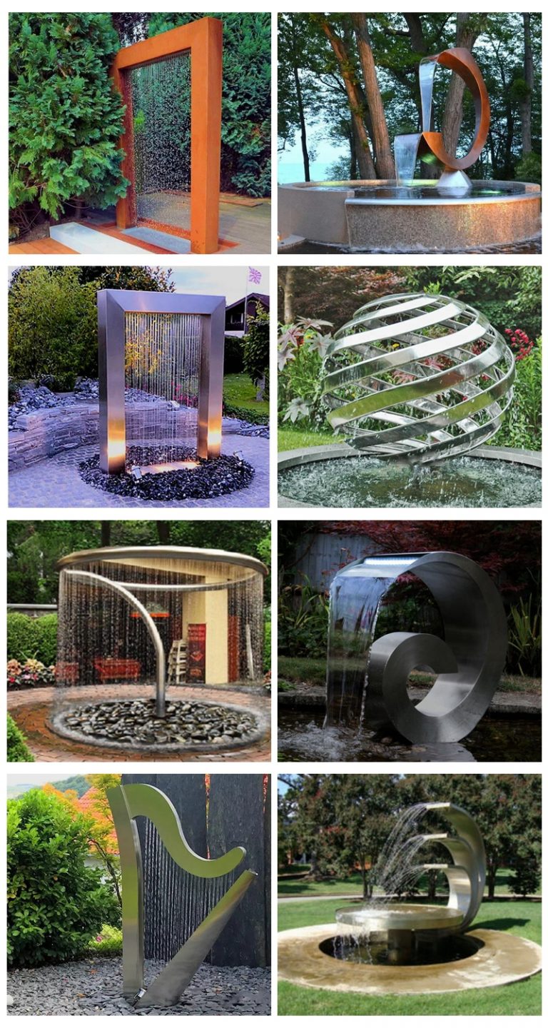 outdoor-stainless-steel-water-fountain-YouFine-Sculpture