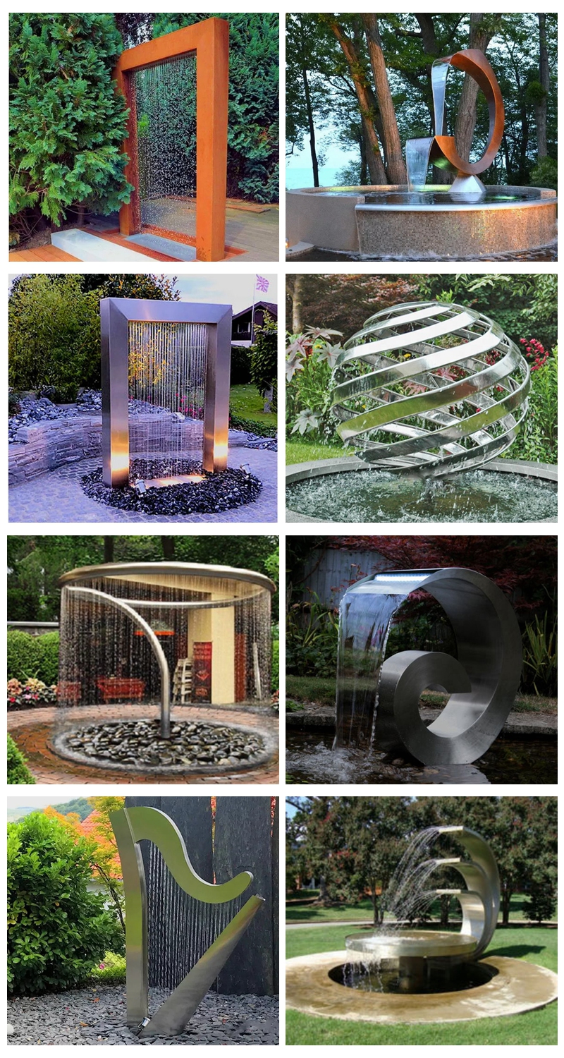 outdoor stainless steel water fountain-YouFine Sculpture