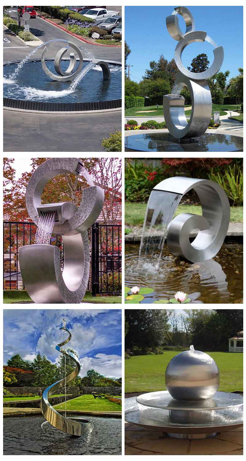stainless steel waterfall fountain for outdoor garden-YouFine Sculpture