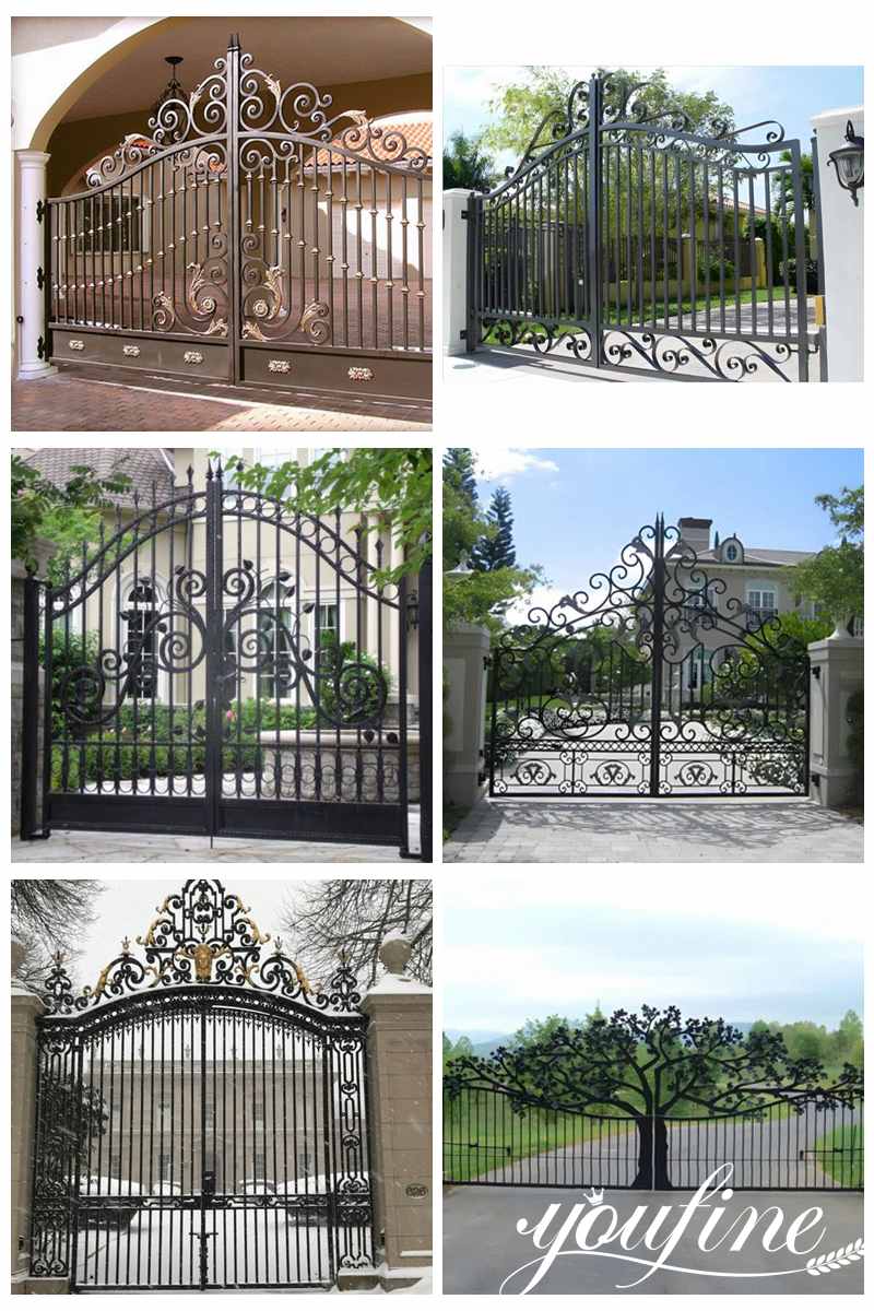 wrought iron entrance gate-YouFine Sculpture