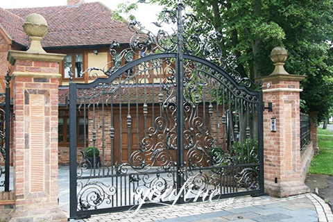 wrought iron gates for home entrance-YouFine Sculpture.