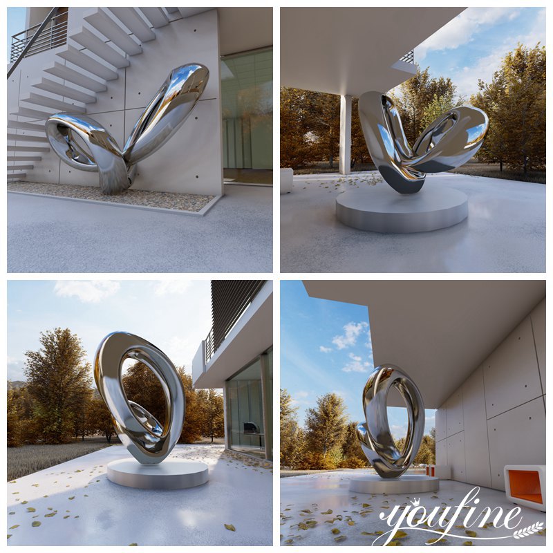 outdoor mirror polished stainless steel sculpture-YouFine Sculpture