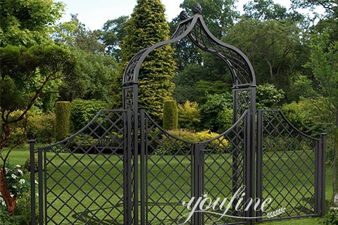 black tall wrought iron garden gates