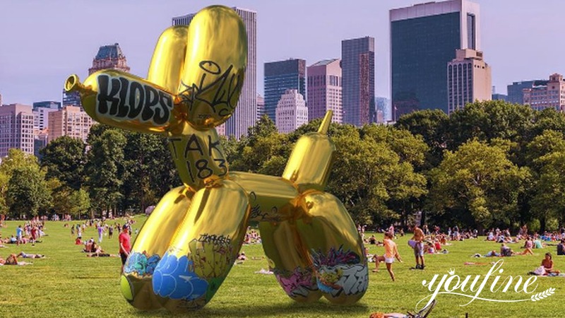 colored balloon dog sculpture