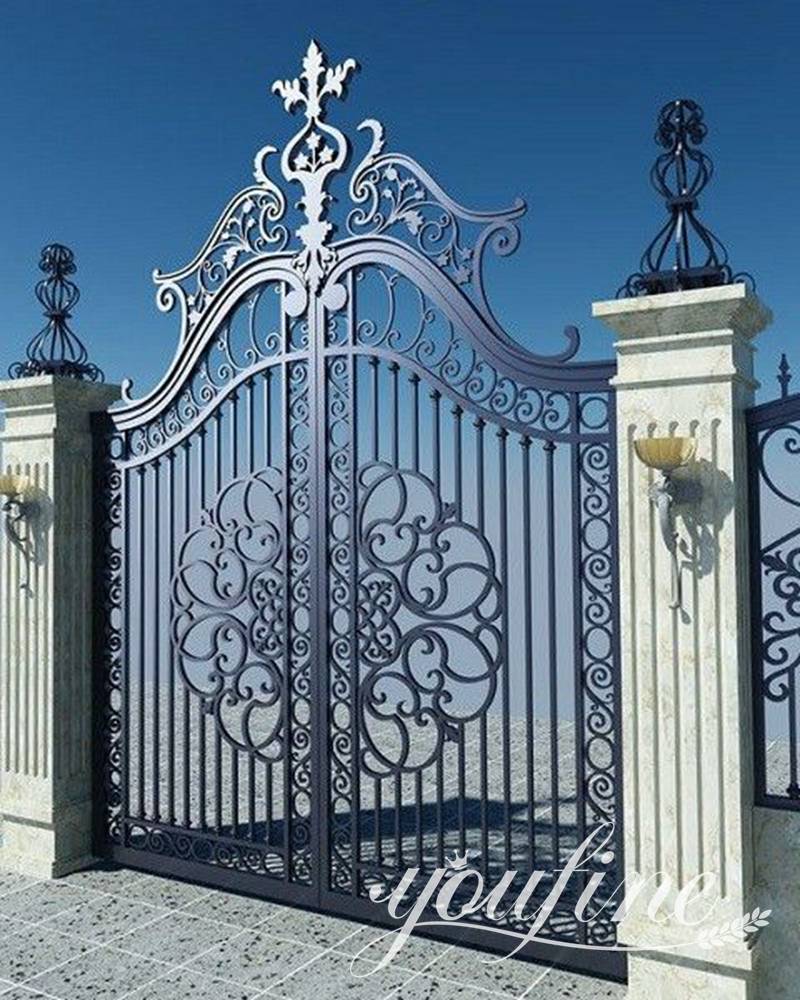 outdoor wrought iron gate -YouFine Sculpture