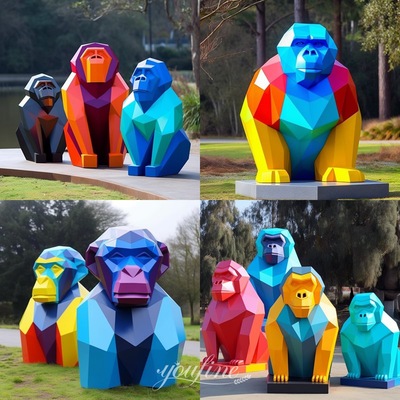 geometric gorilla statue-1