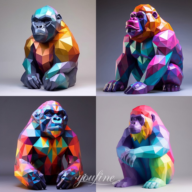geometric gorilla statue-2