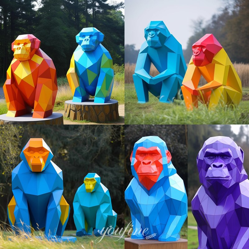 geometric gorilla statue