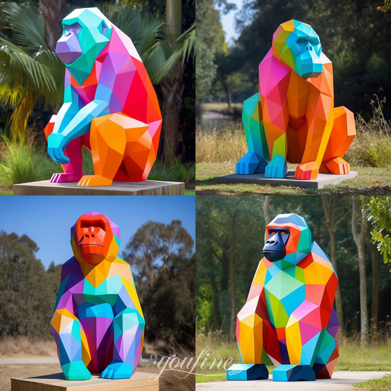 more design of geometric gorilla statue