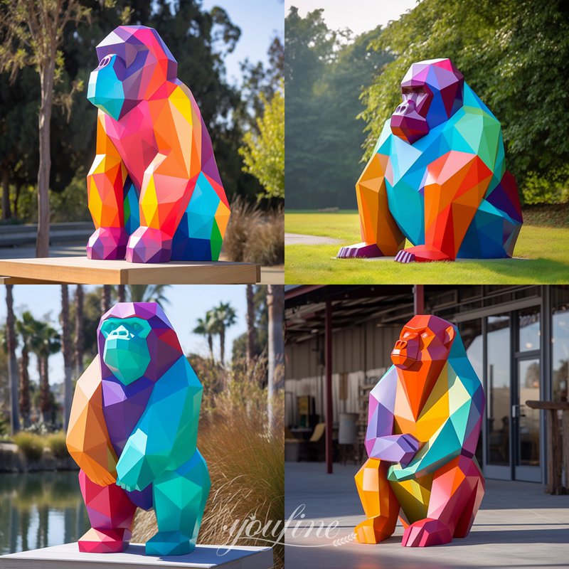 more geometric gorilla statue