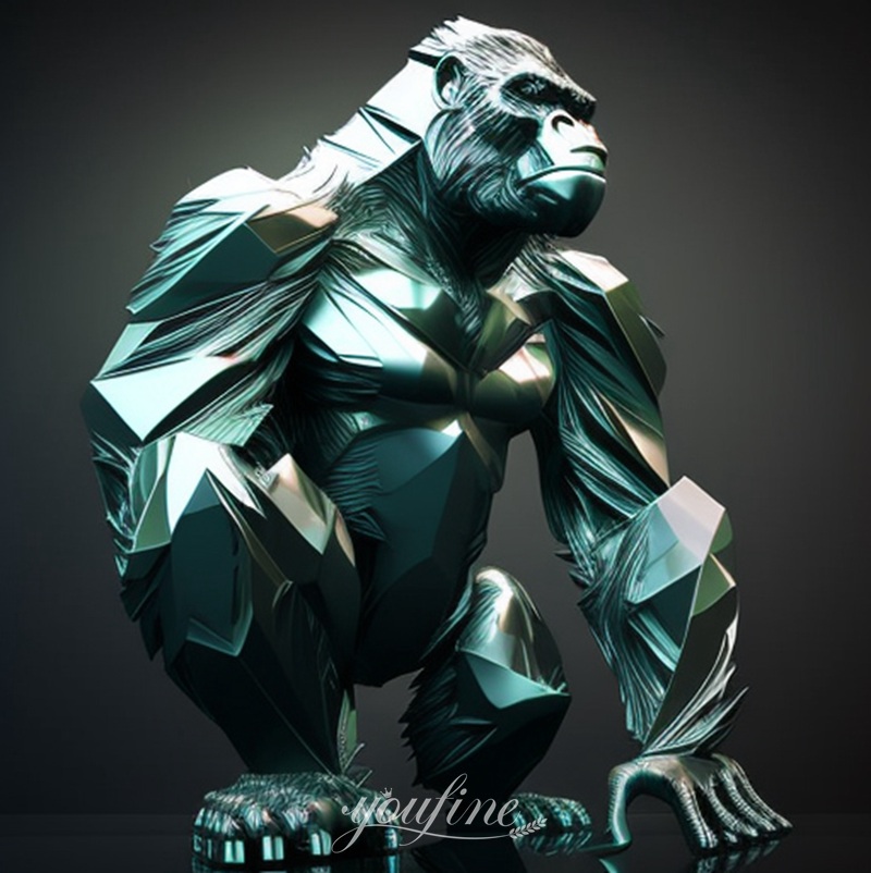 outdoor metal gorilla statue