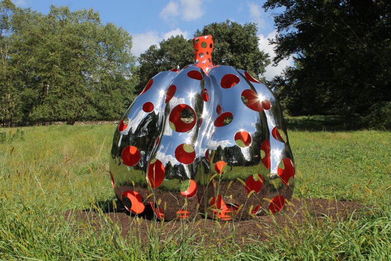 metal pumpkin sculpture for sale 
