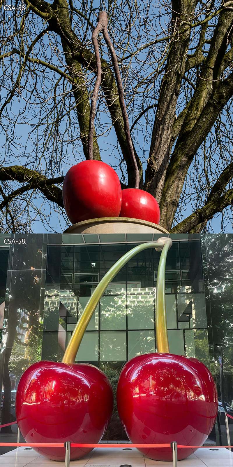 stainless steel cherry sculpture (2)