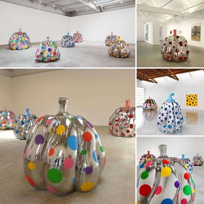 stainless steel pumpkin sculpture