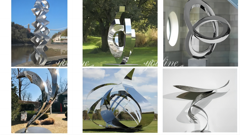 Large Outdoor Abstract Metal Stainless Steel Sculpture 