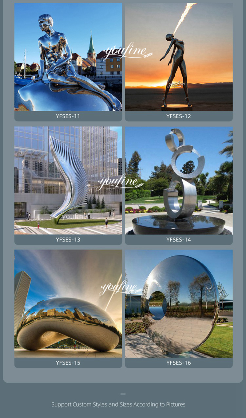 Large Outdoor Abstract Metal Stainless Steel Sculpture 