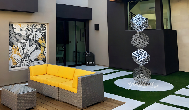 Outdoor Decoration Modern Metal Cube Sculpture