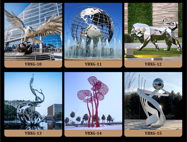 stainless steel sculptures are varied 